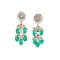 Indian Jhumka Earrings for Women - Large Floral Kundan Faux Pearls Drop Chanbali Earrings Indian Jhumki Ethnic Beaded Bollywood Style Dangle Earrings Jewelry for Bride Birthday Gift for Her